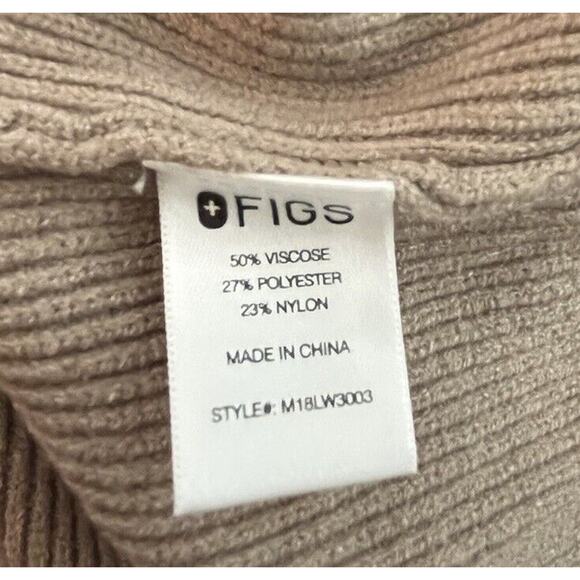 FIGS Beige Long Sleeve Crew Neck Viscose Blend Women's Sweater‎ Size M - Picture 4 of 5